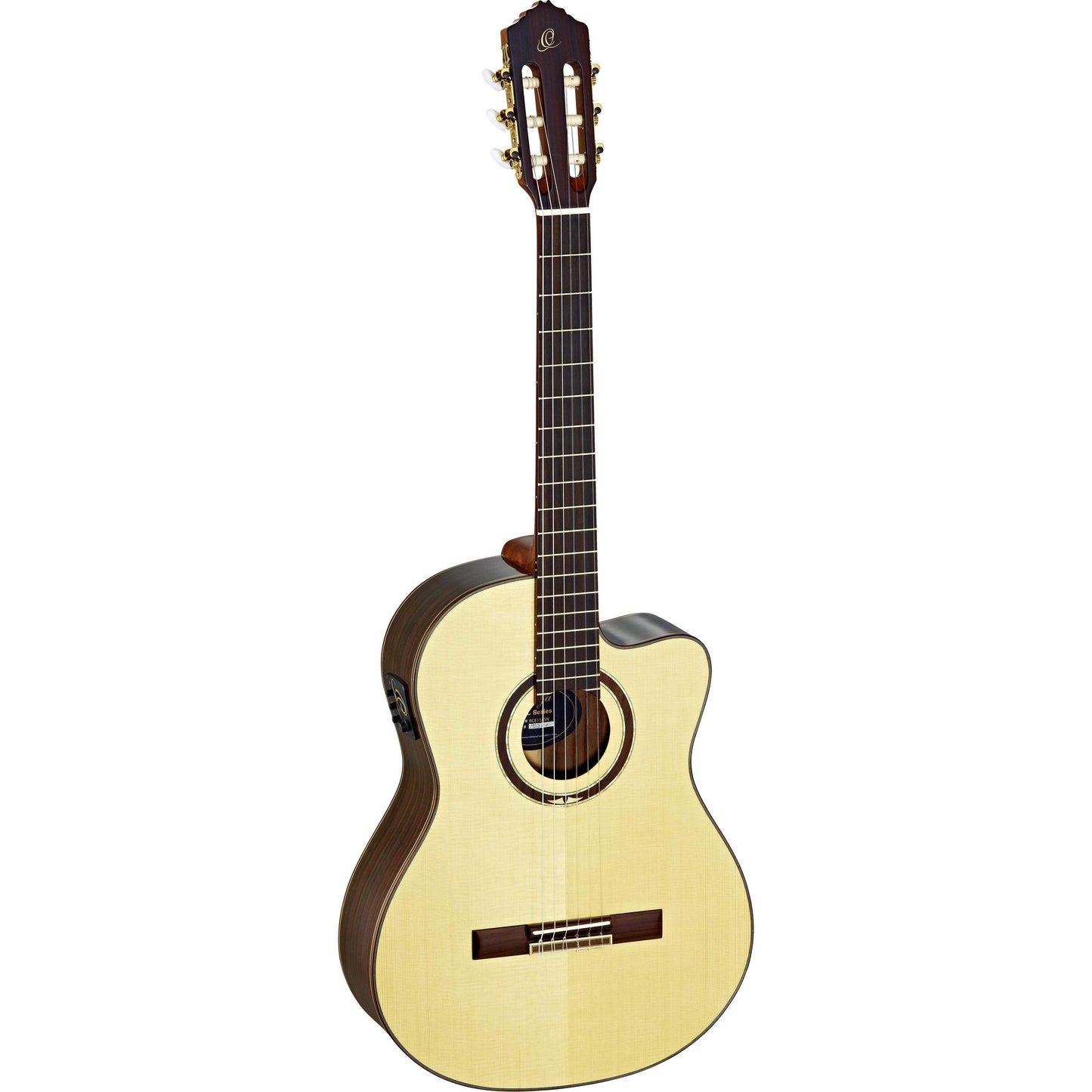 Ortega Guitars 6 String Performer Series Solid Top Slim Neck Acoustic-Electric Nylon Classical Guitar W/Bag, Right (Rce158Sn)