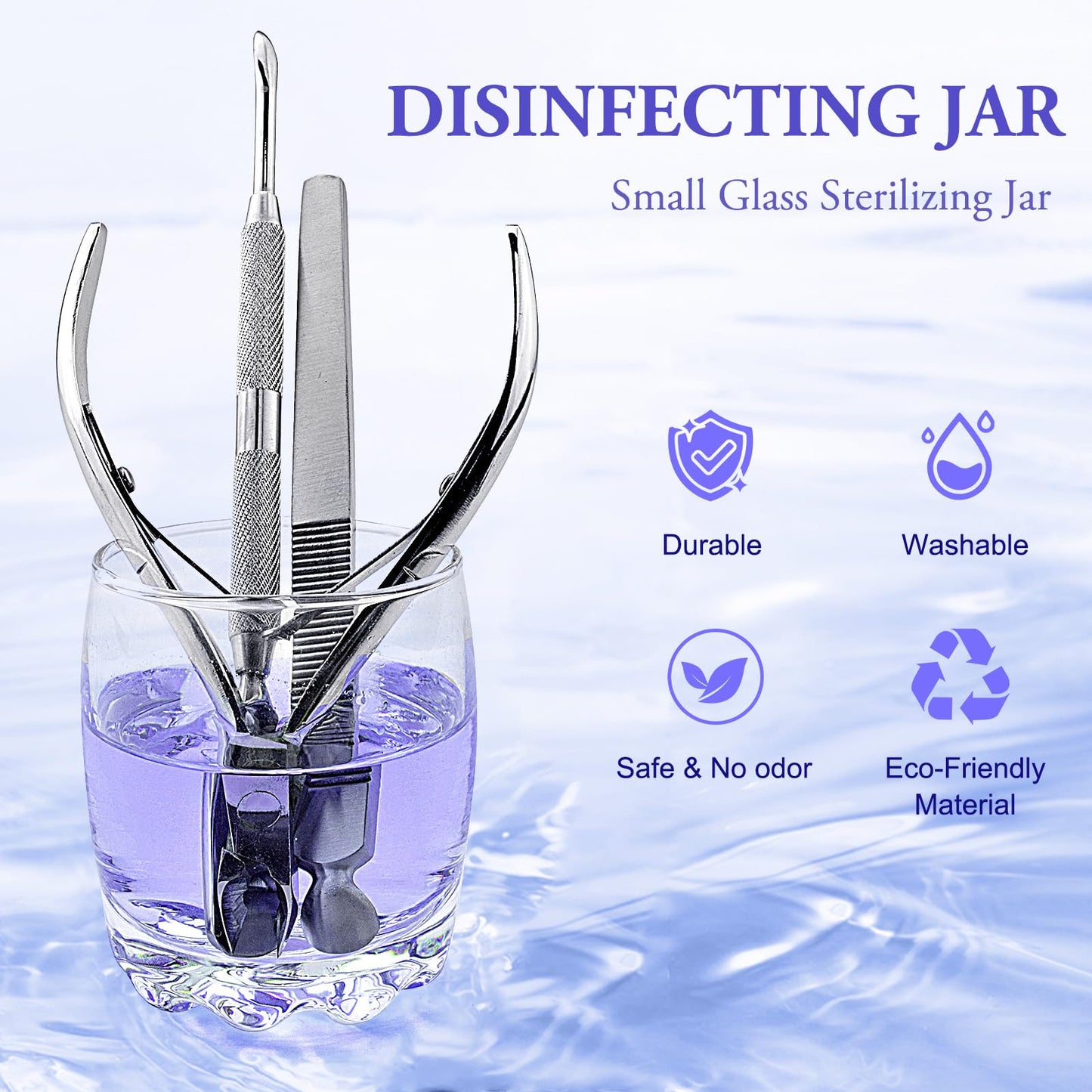 Honey Joy Crystal Disinfection Glass Cup Acrylic Liquid Powder Dappen Dish with Stainless Steel Metal Lid Glassware Tool For Nai