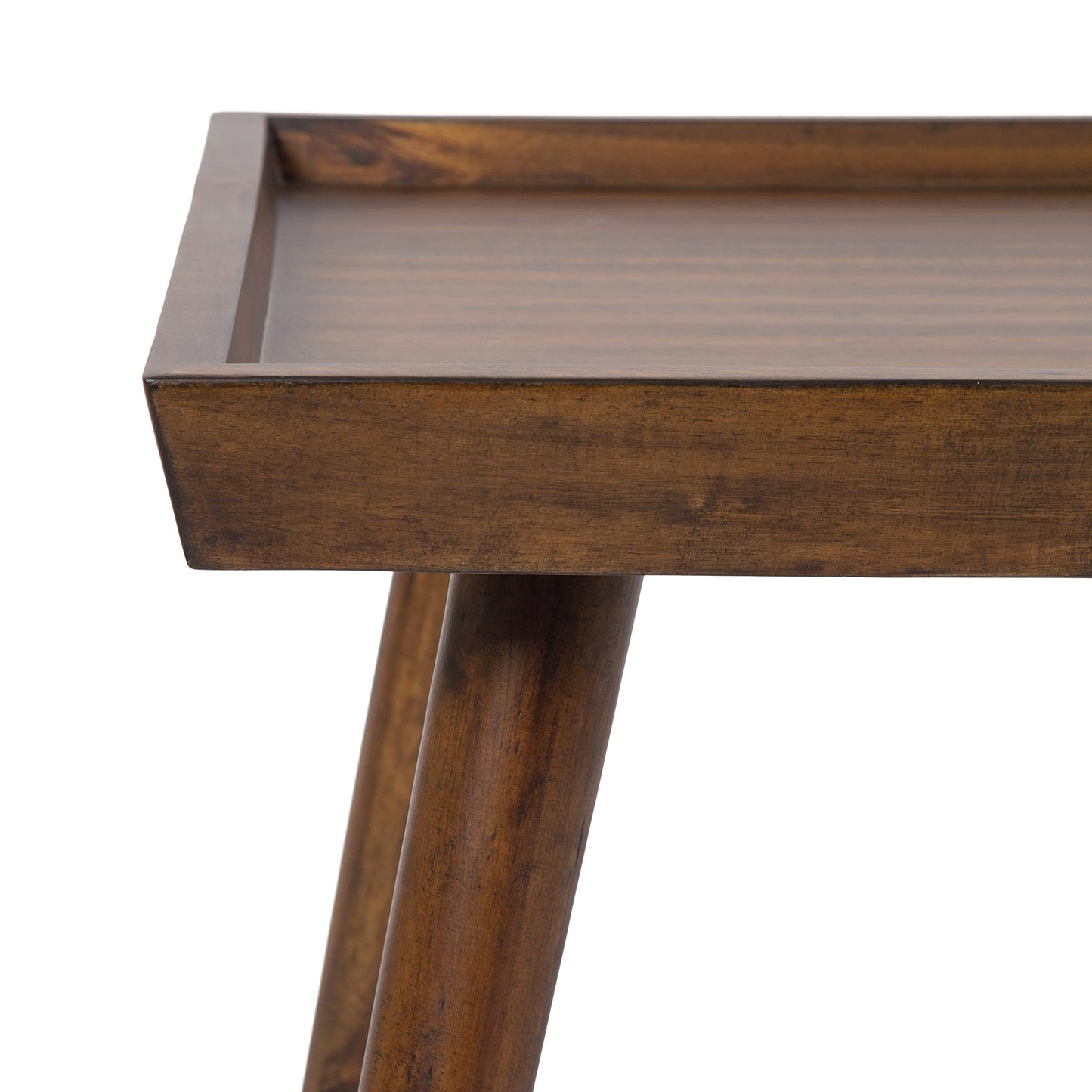 Kate and Laurel Eastmont Rectangle Wood Coffee Table; 46 x 22 x 17; Walnut Brown; Large Mid-Century Wooden Living Room Table with Stylish Tapered Legs and Adjustable Feet