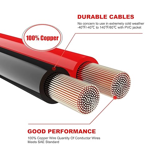 Heavy Duty Jumper Cables,All Copper 4 Gauge 20 Feet Booster Battery Cable,Automotive Wires with with Alligator Clips,600D Fabric Carrying Bag,Safety Gloves and Iron Brush for Cars Truck