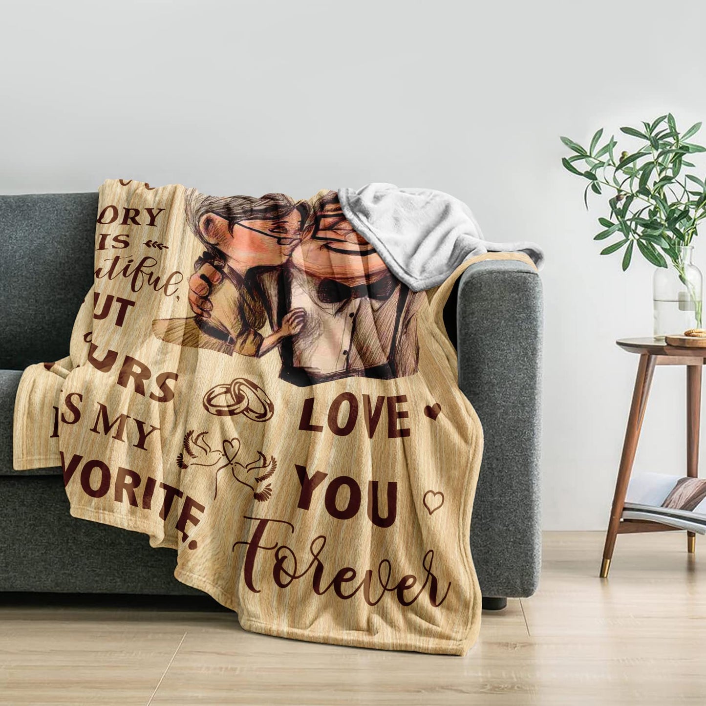 Neuturs Wedding Anniversary Blanket Gifts for Men Women Him Her Wife Husband, Romantic Anniversary Marriage Gift for Couple Parents Girlfriend Boyfriend, Happy Anniversary Decorations Blanket 60"X50"