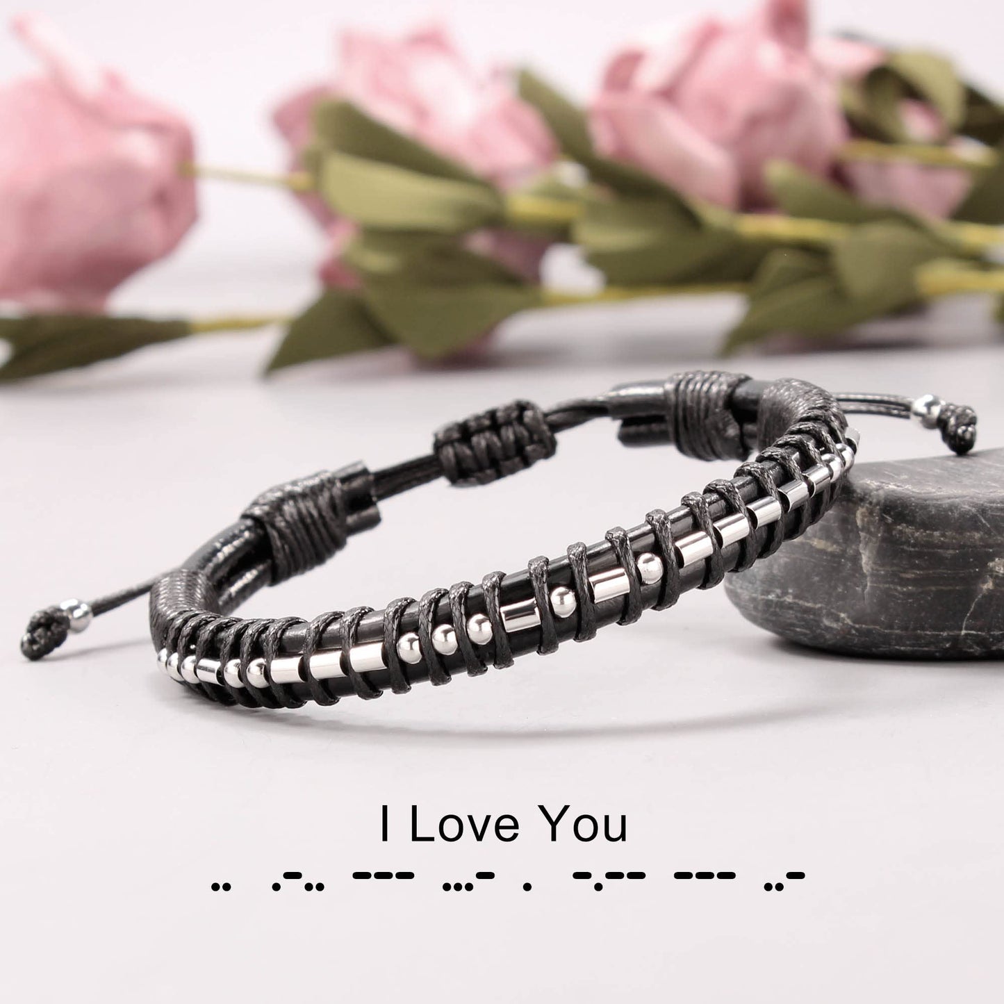 Btysun Stocking Stuffers for Teens Grandson Bracelet from Grandma I Love You Gifts for Him Grandson Leather Bracelet for Teen Bi