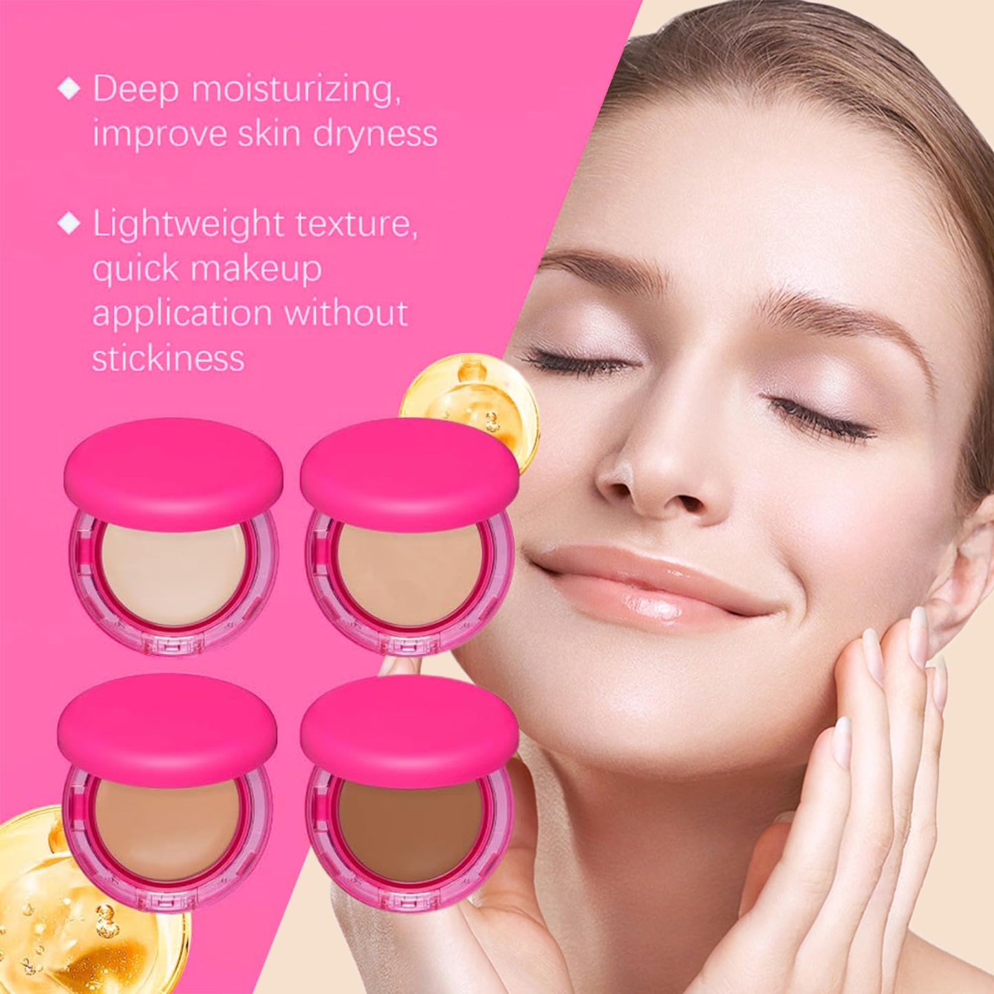 Peptide Bouncees Foundation for Mature Skin, Balm Foundation,Hydrating Age-Defying Makeup, All Skin Types (Natural, #)