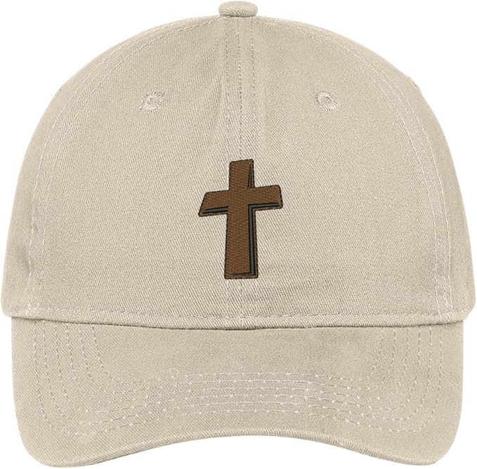 Trendy Apparel Shop Rugged Cross Embroidered Low Profile Cotton Cap Dad Hat