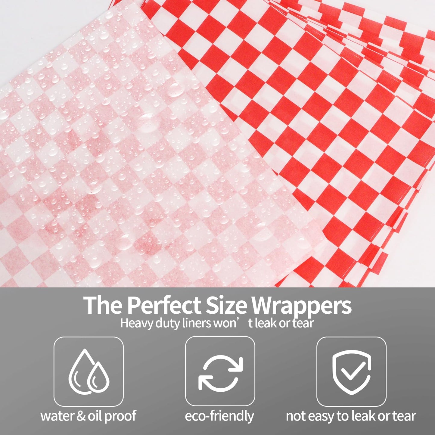 PANKQQ 100Pcs Valentine's Day Deli Paper Sheets, Ultra Grease Resistant Wax Paper Sheets for Food 7x7", Premium Sandwich Wrapping Pa-per at School Lunches, Perfect Food Basket Liners for Festival