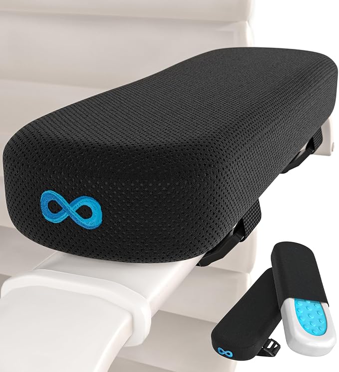 Everlasting Comfort Office Chair & Wheelchair Arm Pads - Cooling Memory Foam Arm Rest Cover for Desk, Gaming Chair, Wheelc...