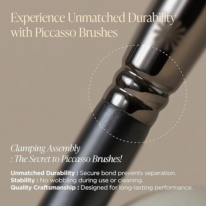 Piccasso 133 Fixing Powder Brush – Soft Synthetic Bristles for Setting Powder, Smooth and Flawless Face Makeup, Gentle Coverage for Pores and Texture, Korean Professional Makeup Brush for Daily Use