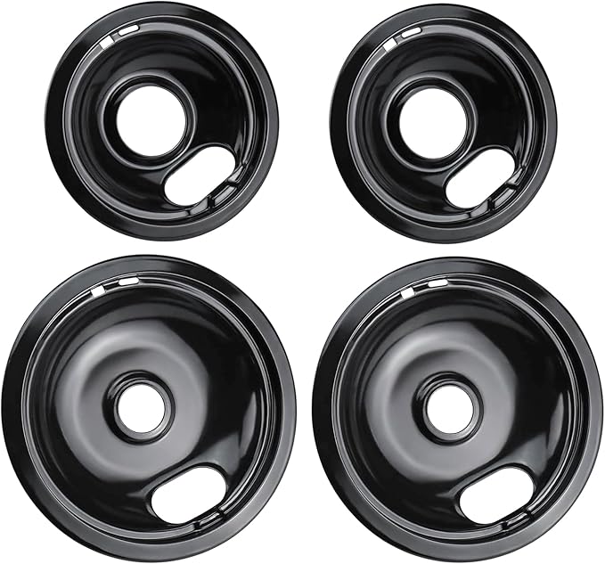 W10290350 W10290353 Buner Porcelain Drip Pan - W10288051 Replacement for Whirlpool Amana Crosley Electric Range Cooktop - ...