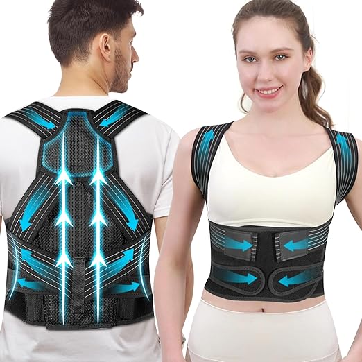Posture Corrector for Women and Men with Bionic System, Upgraded Back Brace, Adjustable Full Back Support, Shoulder Straightener, Neck, Upper and Lower Back Pain Relief S-Black-6