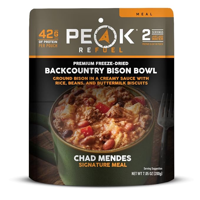Peak Refuel Backcountry Bison Bowl | Chad Mendes Signature Meal | Premium Freeze-Dried Variety Meals | Hunting, Survival, ...