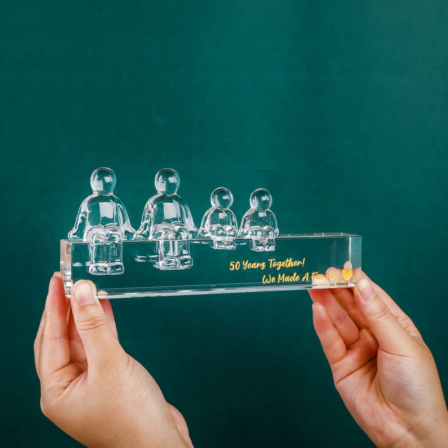 Ornalrist 50th Golden Wedding Gifts on Anniversary for Couple, 50 Years Together We Made A Family, 50 Year Annivesary Gifts Keepsake for Parents (2 Children)