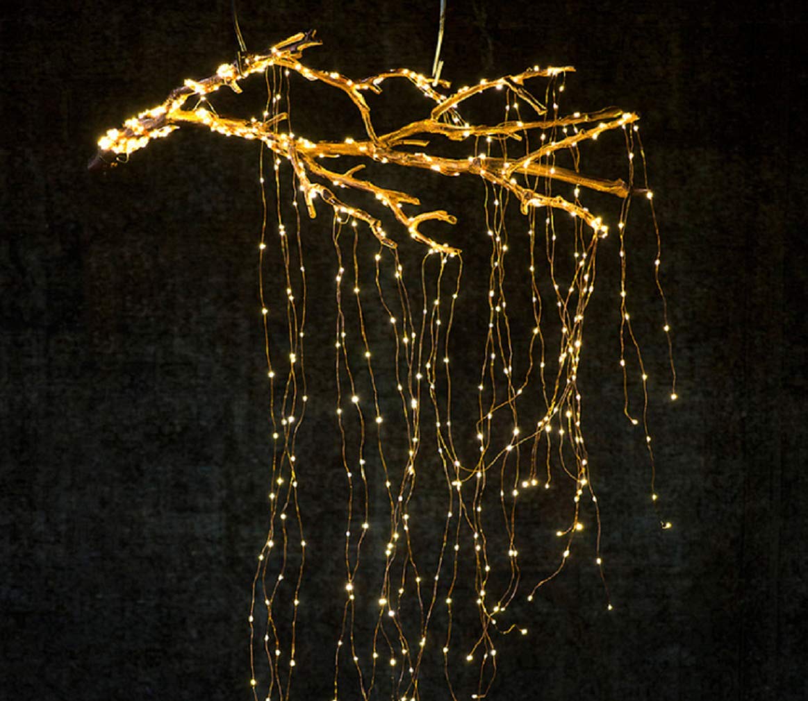 Lxcom Lighting Fairy Lights Plug in 6.56Ft*14 Strands 280 LEDs Twinkle String Lights Branch Lights Decoration for Garden Home Party Wedding Decorations(Warm White)