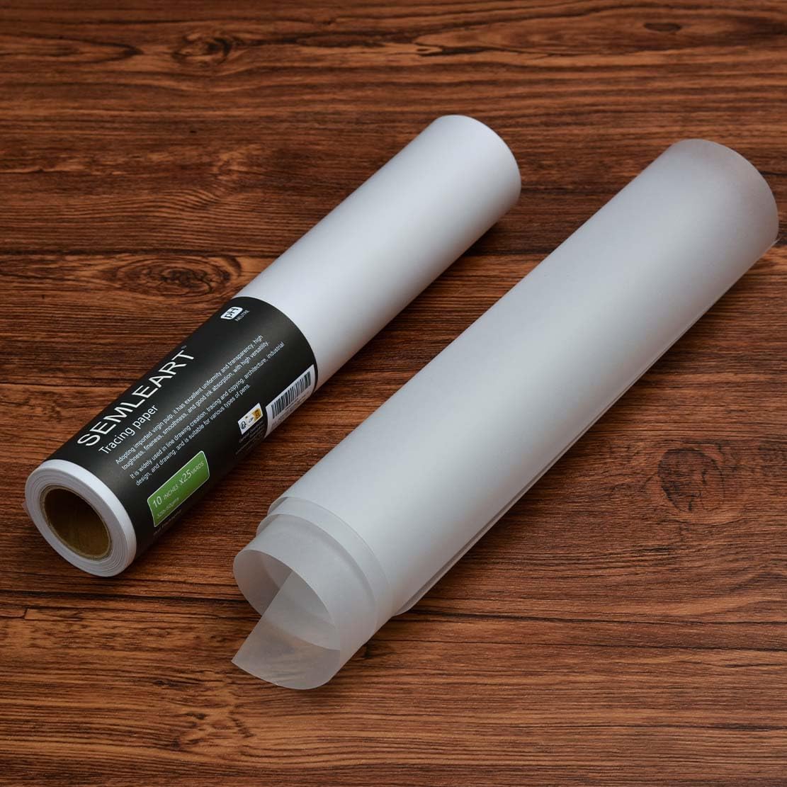SEMLEART Artit's Tracing Paper roll,32lb/50gsm,12 inch x 25 Yard,Translucent Tracing Paper for Pencil, Marker and Ink - Trace Images, Sketching,Drawing