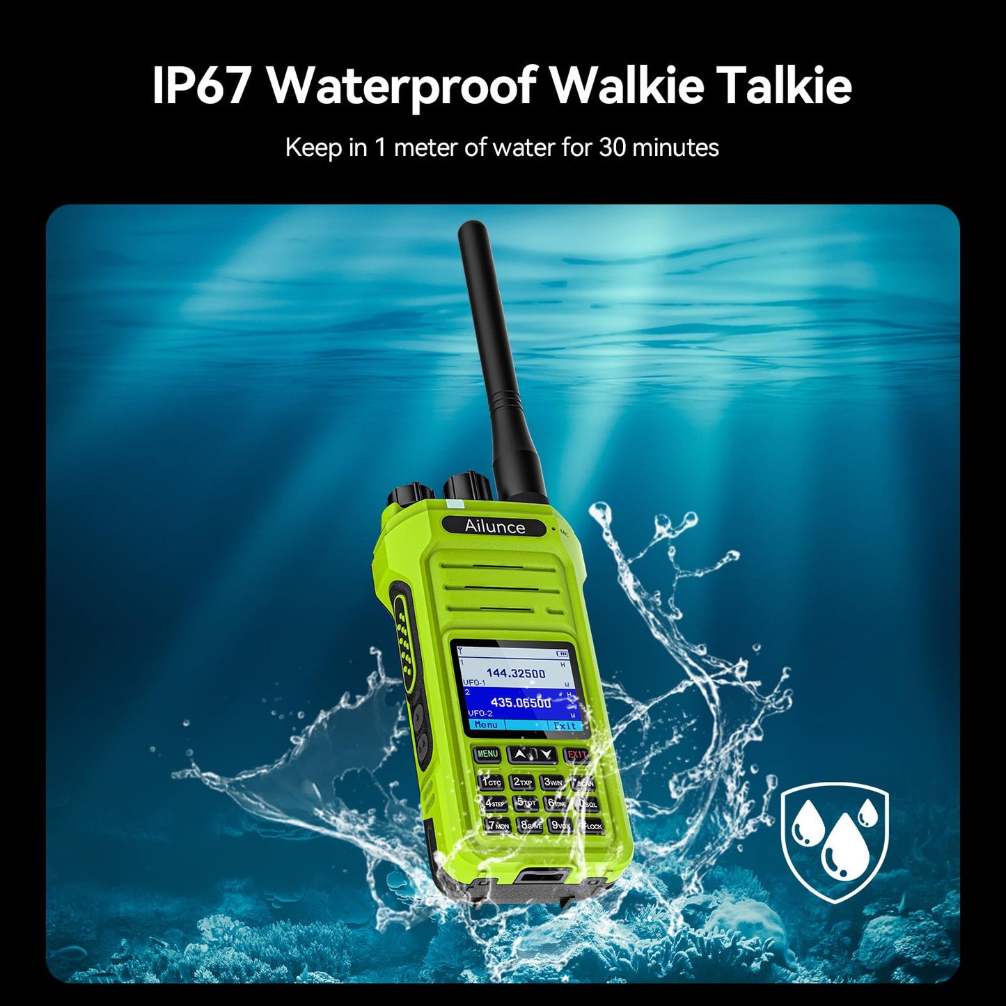 Retevis Ailunce Ha1G Gmrs Radio, Long Range Walkie Talkies, Ip67 Waterproof Two Way Radio, Noaa Weather Alerts, Usb-C Charging,
