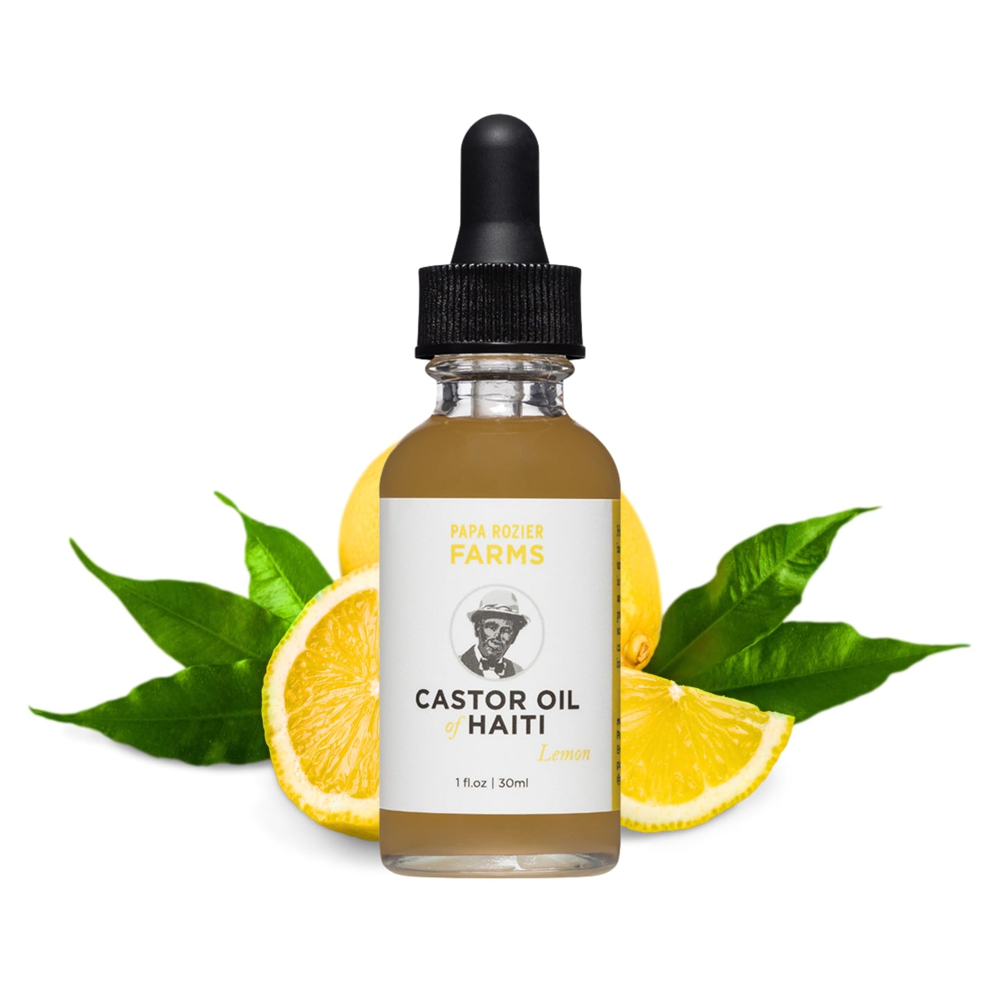 Papa Rozier Farms Pure Organic Lemon Castor Oil of Haiti - Cold-Pressed, Unrefined, Natural, Hexane-Free - For Hair Growth, Hair