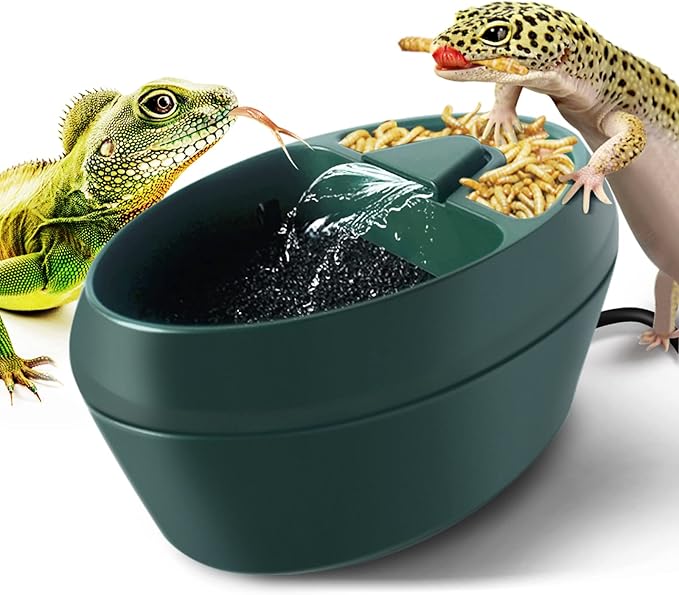 MYGIIKAKA Reptile Drinking Water Fountain Chameleon Accessories Automatic Circulation System with Trough, Bearded Dragon C...