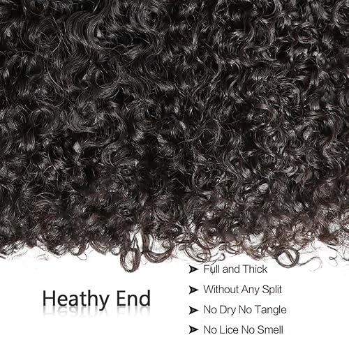 VIPbeauty16A Burmese Curly Human Hair Bundles 26 Inch 100% Unprocessed Brazilian Virgin Hair Quick Weave Bundles Human Hair Extensions Real Human Hair Natural Black