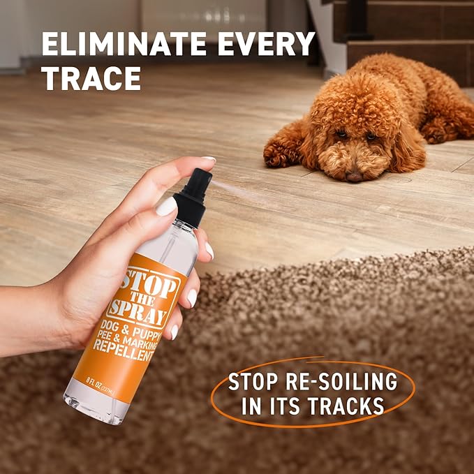 EBPP Stop the Spray - Dog & Puppy Pee Marking Repellent - Pet Training Spray - Puppy Potty Training Spray for Dogs - Dog Pee Stopper - Pee Deterrent for Dogs - No Marking Spray for Dogs Indoor 8oz