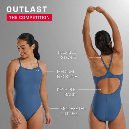TYR Women's Standard Tyreco Solid Diamondback Swimsuit, Marine, 40