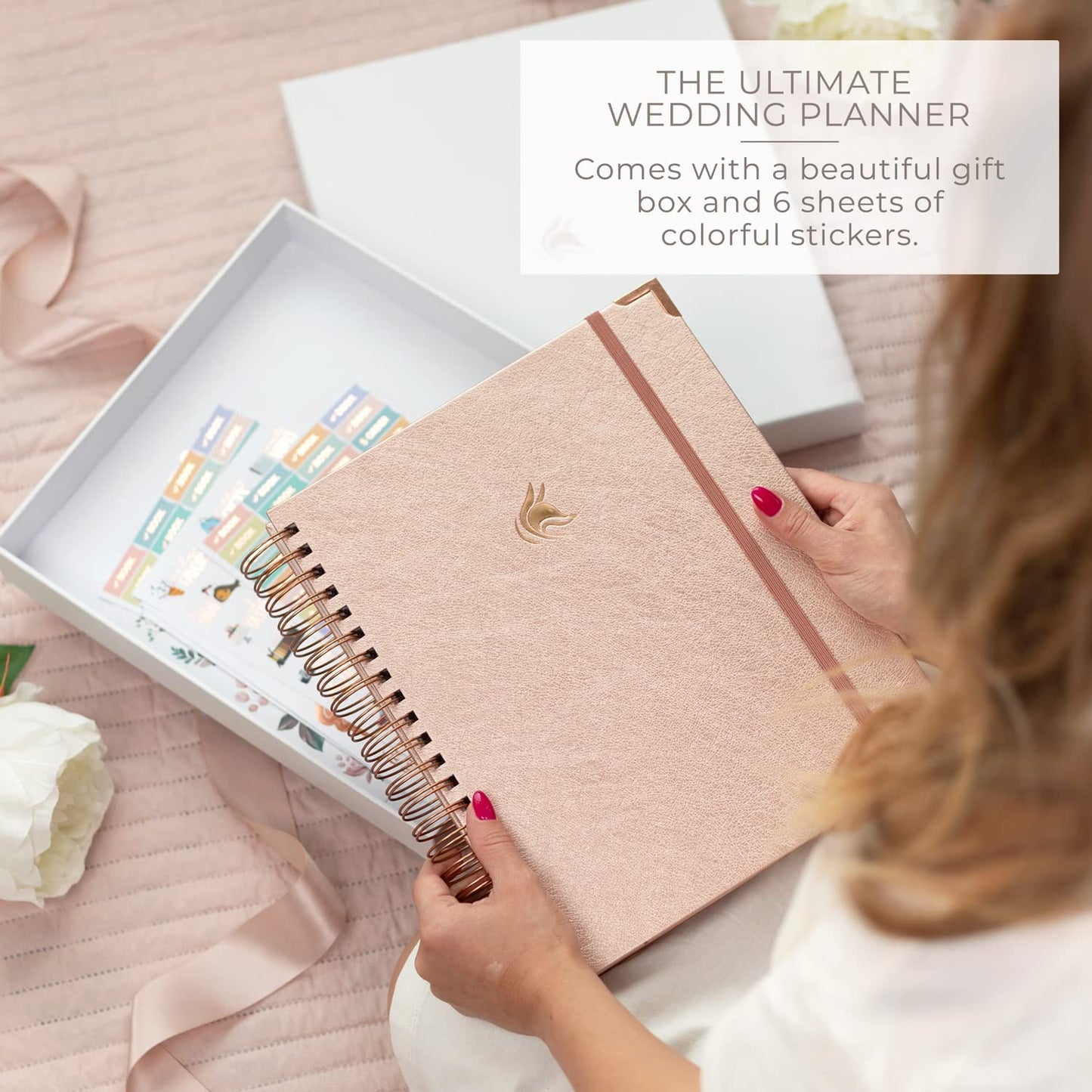 Clever Fox Wedding Planner – Notebook Organizer for Bride – Wedding Planning Binder Book with Pockets – Engagements Gift, 10x11″ (Rose Gold)