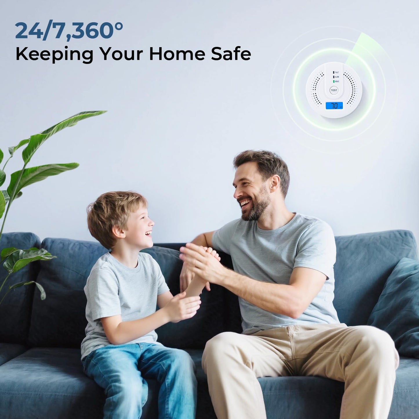 SHYEEH Carbon Monoxide Detectors, CO Detector Battery Operated with Sensitive Sensor, Digital Display and Sound Warning, Portable Carbon Monoxide Detector Alarm JA-995 for Travel, Hotel, Home
