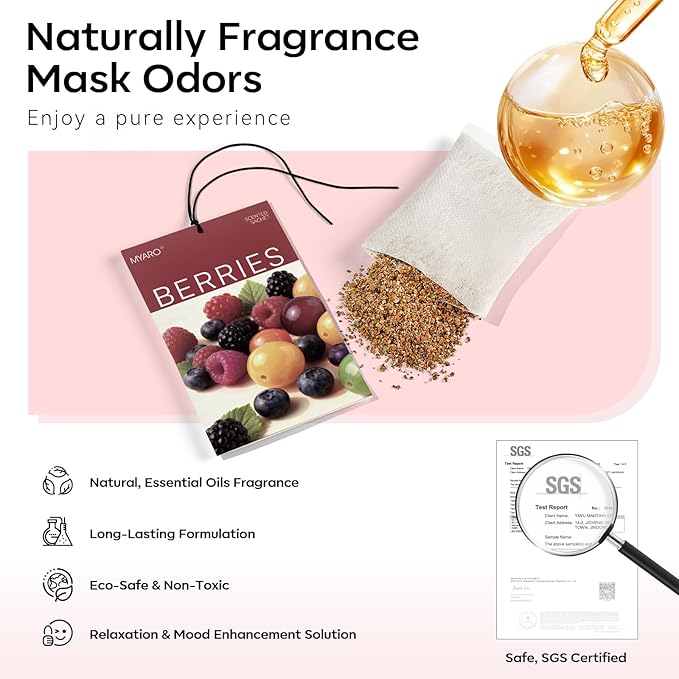 MYARO 20 Packs Christmas Scent Sachet for Closet Drawer Room Air Freshener Home Fragrance Smell Good Essential - Cedar Cinnamon Vanilla Berries Potpourri Bag