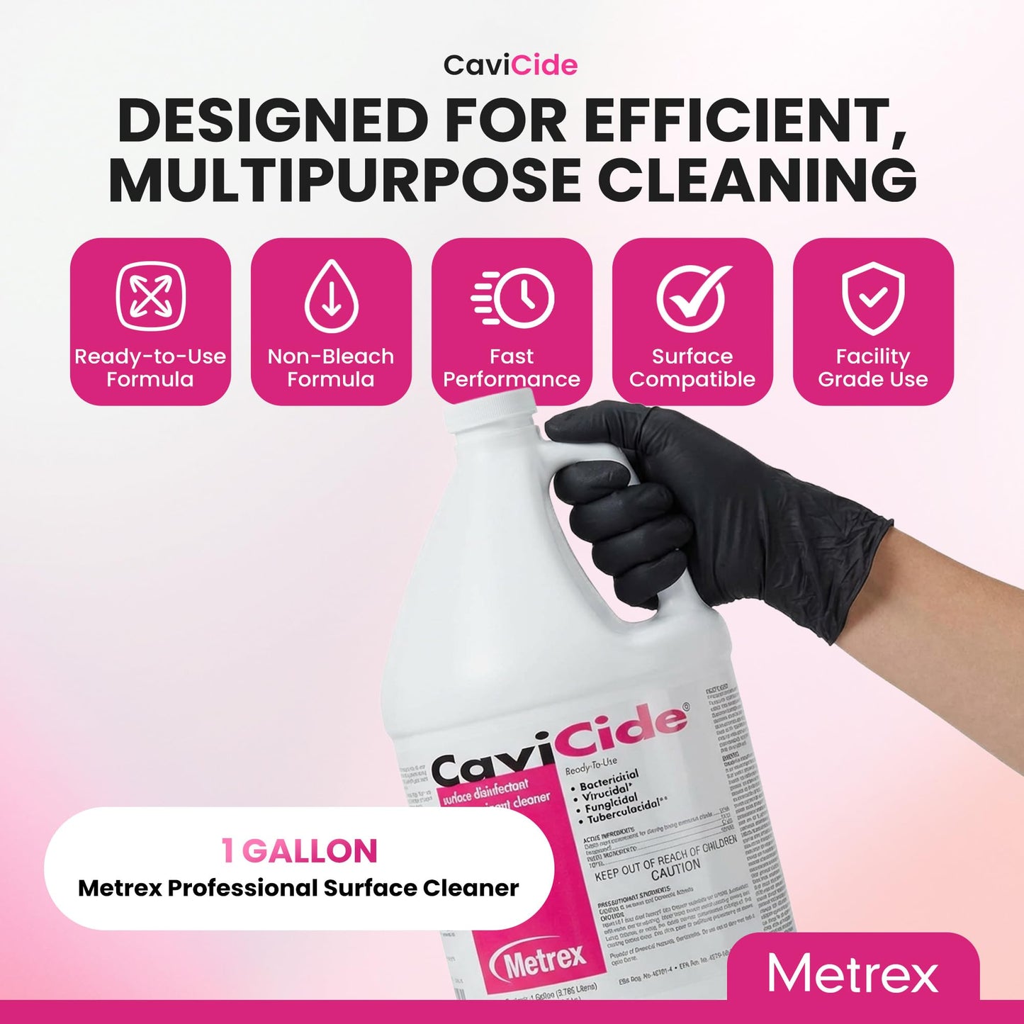 Metrex CaviCide Surface Disinfectant Cleaner, 13-1000 – Multi-Purpose Disinfectant & Cleaner for Medical Devices, NICU, Operating Rooms, Patient Care Areas, Labs, Schools – 1 Gallon (Pack of 3)