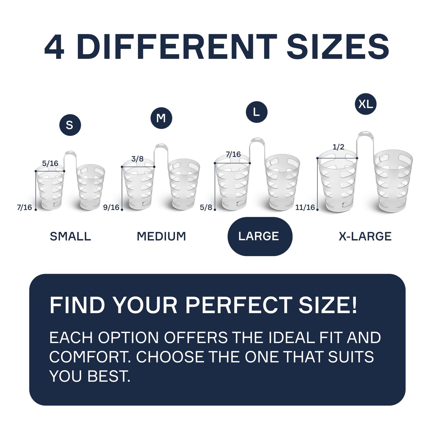 Snore Bastion Nasal Dilators for Sleeping – Set of 4 Large (L) Soft Nose Vents and Nostril Opener for Quiet Nights - Nasal Cones