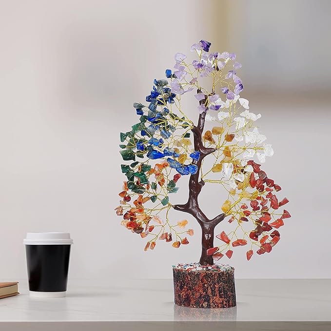 YATSKIA 7 Chakra Tree of Life - Crystals and Healing Stones | Birthday Gifts for Women | Crystal Tree for Positive Energy | Home Office Decor | Spiritual Gifts for Women