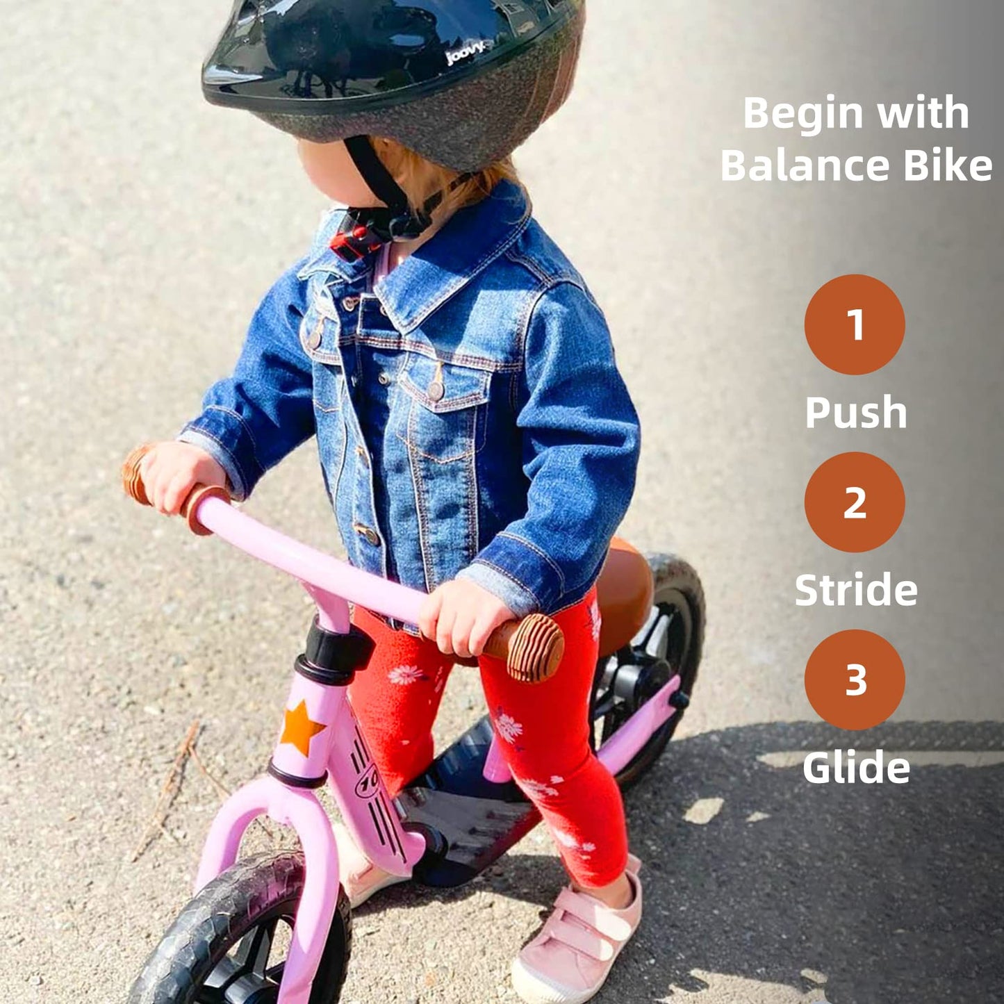 JOYSTAR 10 Inch Toddler Balance Bike 2 Year Old Push Bicycle with Footrest 10" Glider Bikes No Pedal Bicycle Training Bikes Baby Birthday Gifts for 2-4 Girls Pink