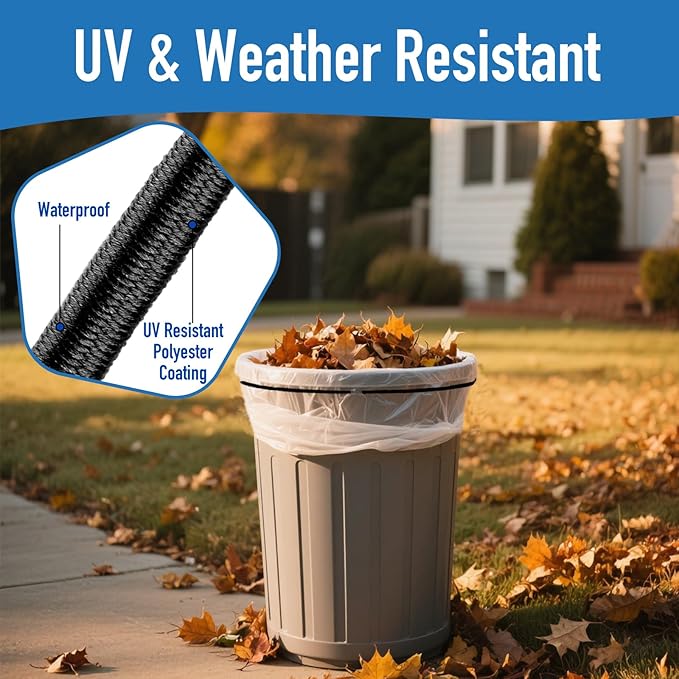 Trash Can Rubber Bands, Heavy-Duty Garbage Bag Holder for 32-55 Gallon Bins, Large Garbage Can Rubber Bands with High Elasticity, Band to Hold Trash Bags in Place, Set of 3 in Black