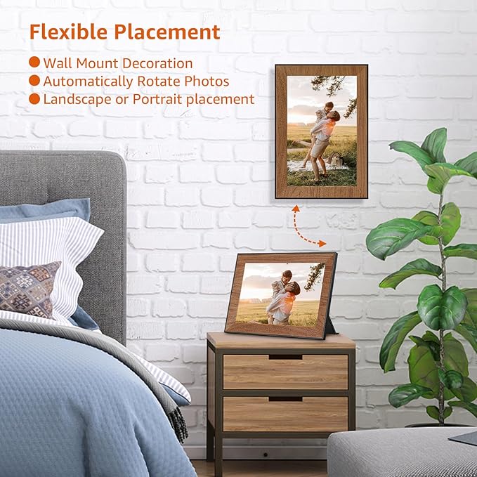Digital Picture Frame,WiFi frameo Digital Photo Frame with 10.1 Inch 1280x800 IPS Touch Screen,Easy Load from Phone Digital Frame,Auto Rotating Pohto/Video by Electronic Picture Frame,Best Gift