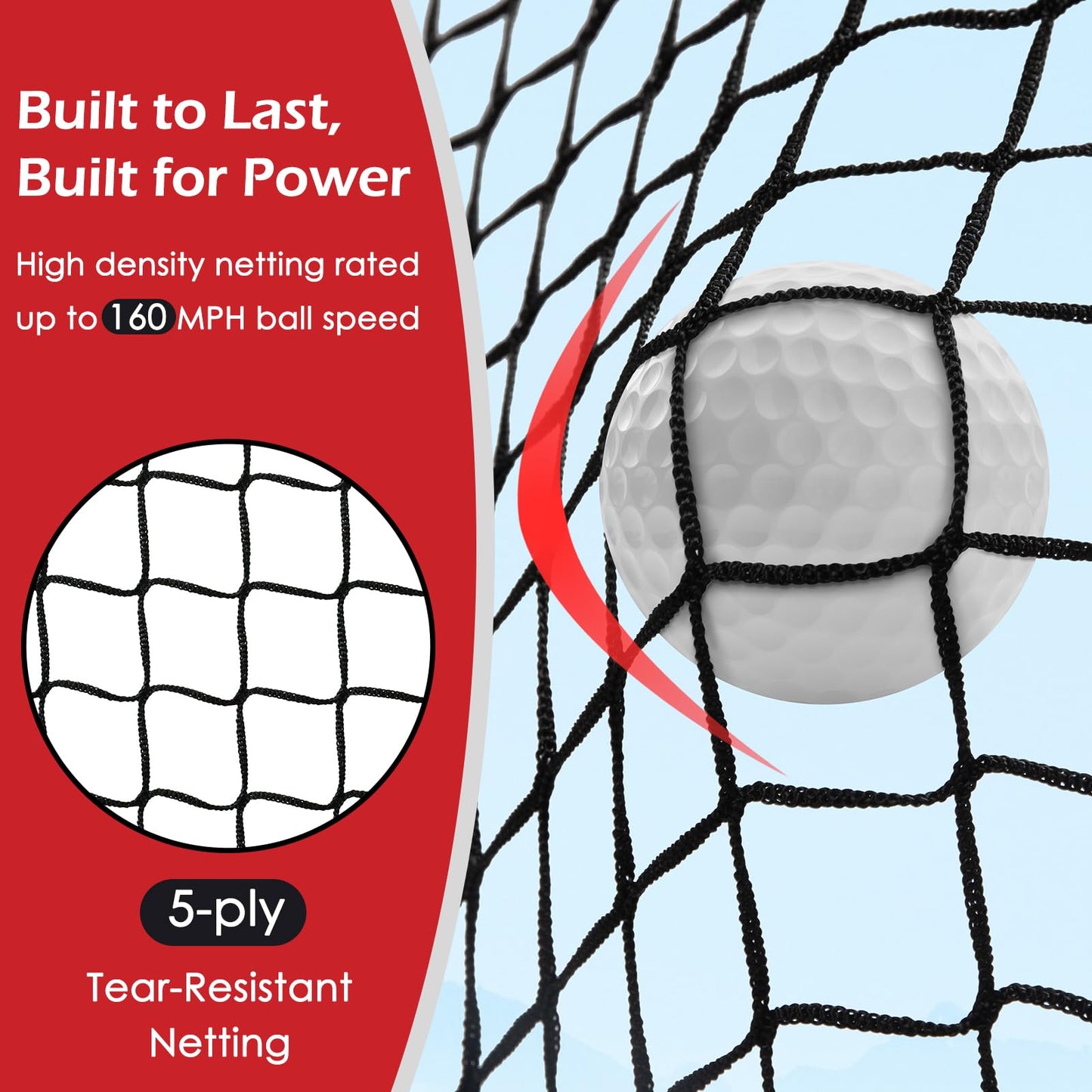 Bearwill Golf Net, 10x7ft Heavy Duty Golf Practice Nets with Mat, Target Cloth, 8 Tees, 6 Balls, Carry Bag for Backyard Driving Chipping Indoor Outdoor Training