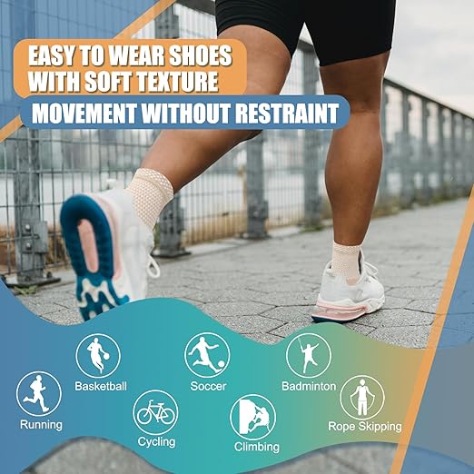 LISEPWU Copper Ankle Brace, Copper Infused Ankle Support Compression Sleeve for Men & Women, for Foot Pain Relief, Sprained Recovery, Achilles Tendonitis, Daytime or Night Use(Skin White M)