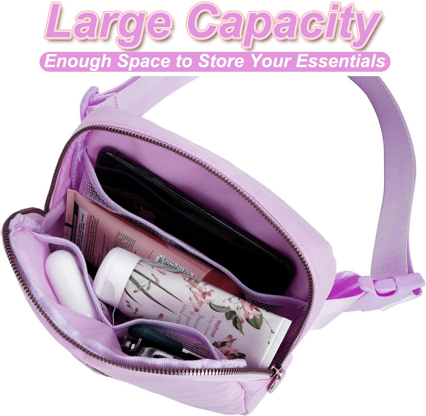 Uygafly Birthday Gifts for 4 5 6 7 8 9 10 11 12 13 Year Old Girls,Graduation Gifts for Teens Kids Daughter Sister Her,Fanny Pack Crossbody Bag Belt Bag Cute Trendy Stuff | Lavender,T