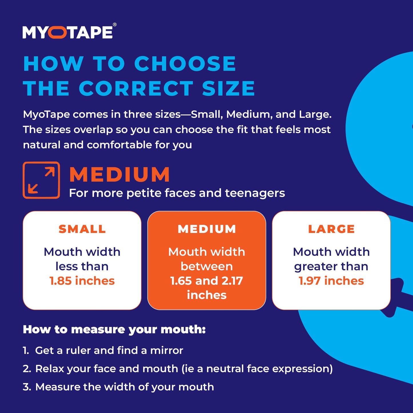 MyoTape - Sleep Tape 30 Nights Supply - Reduce Snoring - Improve Your Sleep - Promote Nasal Breathing - Comfortable & Gentle On Skin - Medium