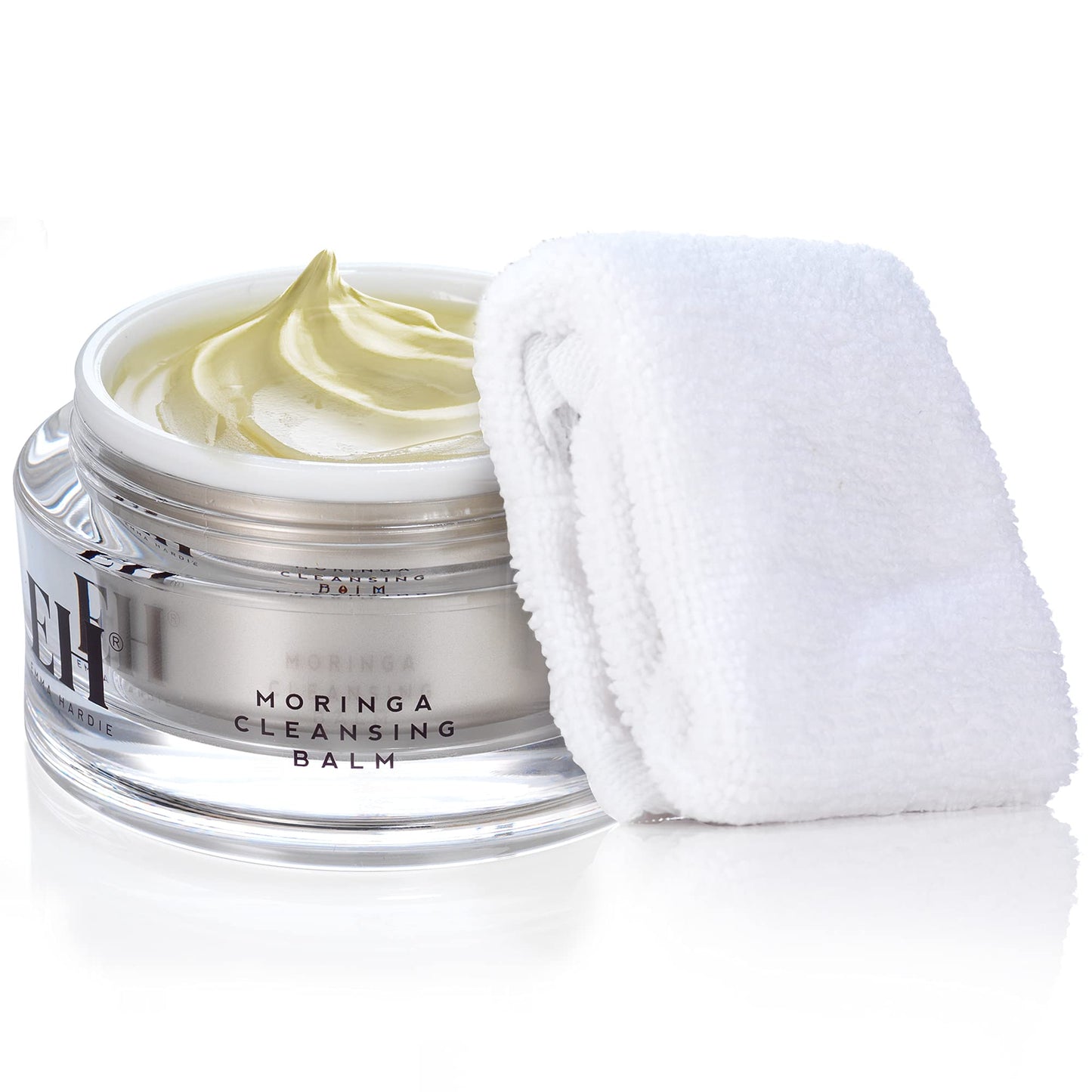 Emma Hardie 100ml Moringa Cleansing Balm with Cleansing Cloth Set, No-Rinse Formula Removes Face & Eye Make Up, Moisturizes & Hy