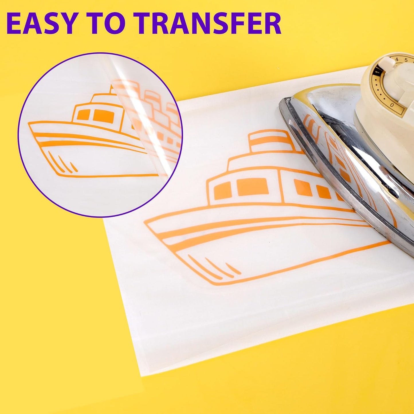 RENLITONG Yellow Orange Iron on Vinyl 12Inch by 50ft Roll HTV Heat Transfer Vinyl for T-Shirt HTV Rolls for All Cutter Machine - Easy to Cut & Weed for Heat Transfer Design