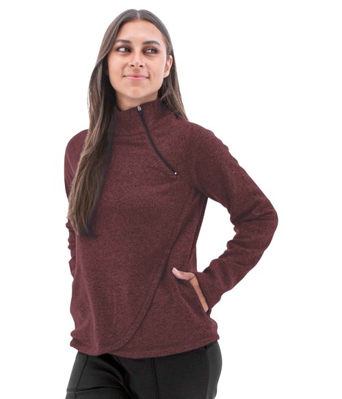 Aventura Clothing Harlow Zip Neck Top Catawba Grape MD (US 8-10)