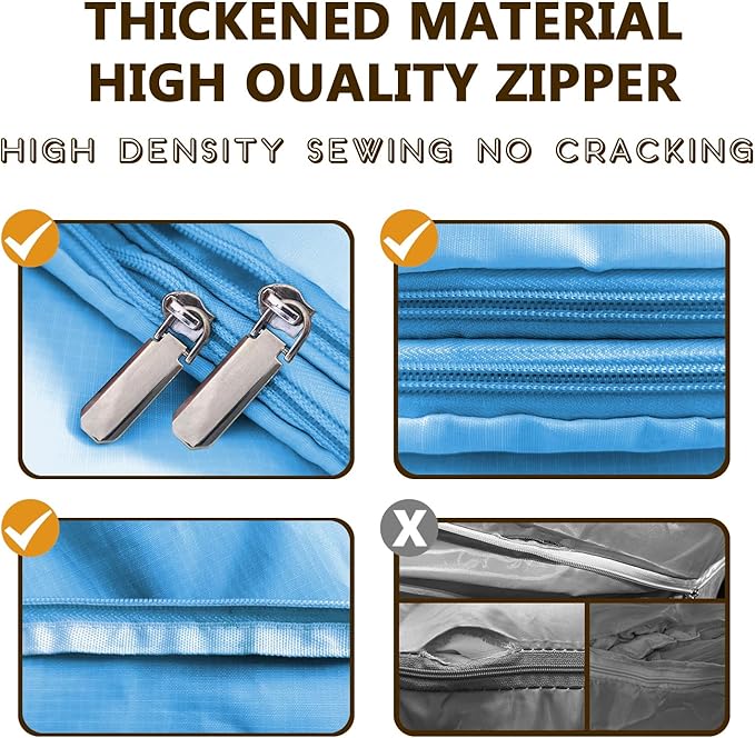 3-Pack Compression Storage Bags, Compressible and Foldable Wardrobe Organizers with Reinforced Handles, Ideal for Storing Clothes, Blankets, Down Comforters, Bed Sheets, Pillows and Toys (Blue)