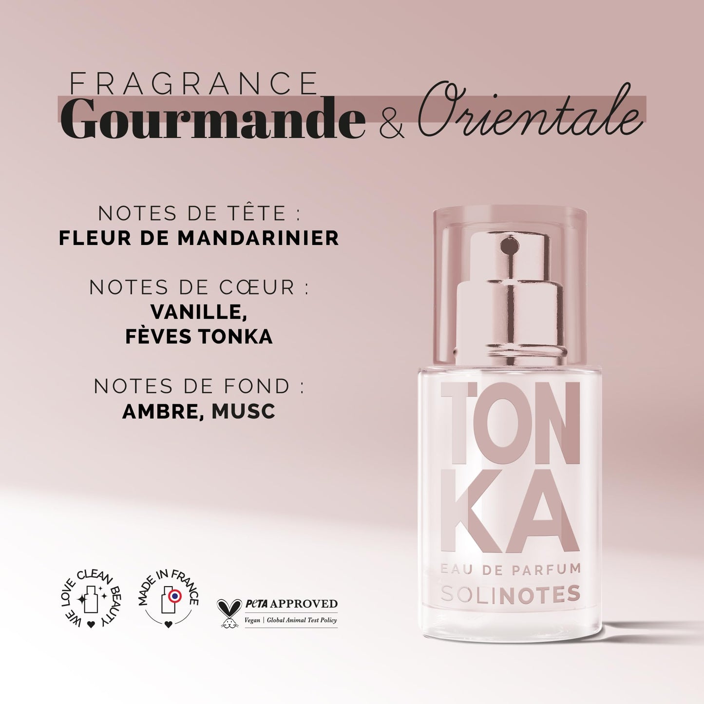 SOLINOTES Tonka Perfume for Women - Eau De Parfum | Delicate Floral and Soothing Scent - Made in France - Vegan - 0.5 fl.oz