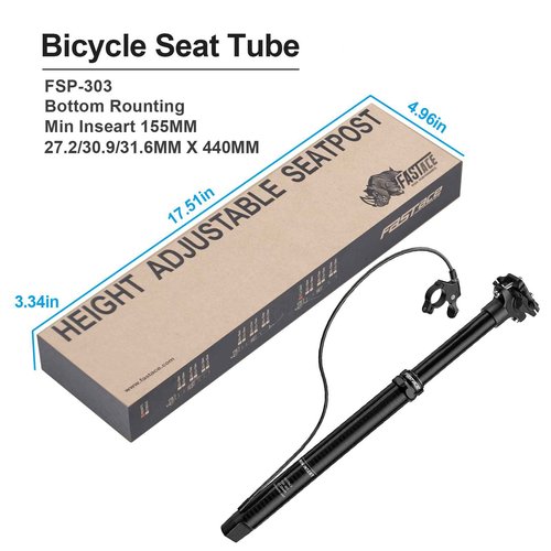 Bike Dropper Post, 27.2/30.9/31.6mm x 440mm Length 125mm Travel ,1500mm Remote External Internal Cable (Bottom Cable 30.9mm)