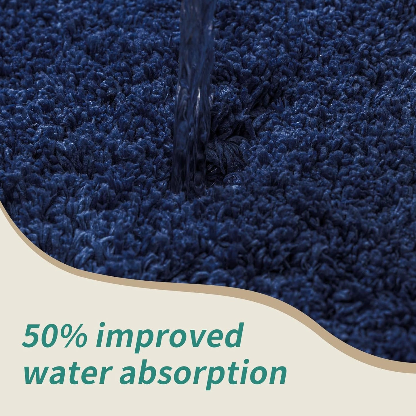 Navy Bathroom Rug 20x32 Non Slip Fluffy Bath Mat for Bathroom Floor Washable Plush Luxury Bath Rug for Tub Soft Shaggy Absorbent Shower Sink Mat