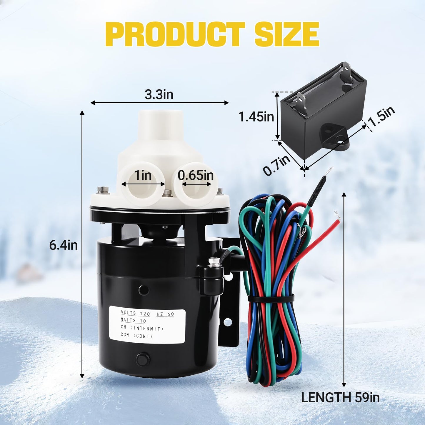 Ice Machine Water Pump Motor Assembly Replacement for Hoshizaki Water Pump PA0613, APTA92P10WD1, Fits Model KM-320 - KM-900,120V 60Hz 10Watts 0.4Amps