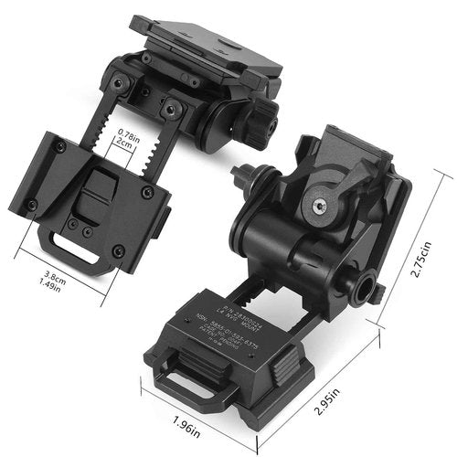 PVS15/18 Night Vision Goggles Metal Helmet Mount for L4G24 NVG, Rhino Adjustable Full Metal Aluminum Helmet Mount (Black)