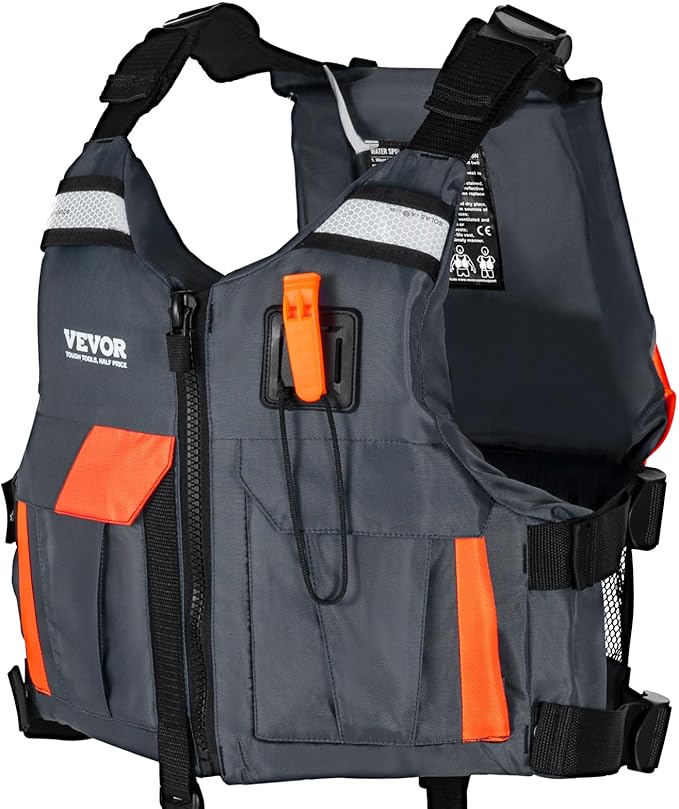 VEVOR Life Vest for Watersports (PFD), Life Jacket with Waterproof Nylon & 80N Buoyancy, Life Vest/Jacket for Any Water Ac...