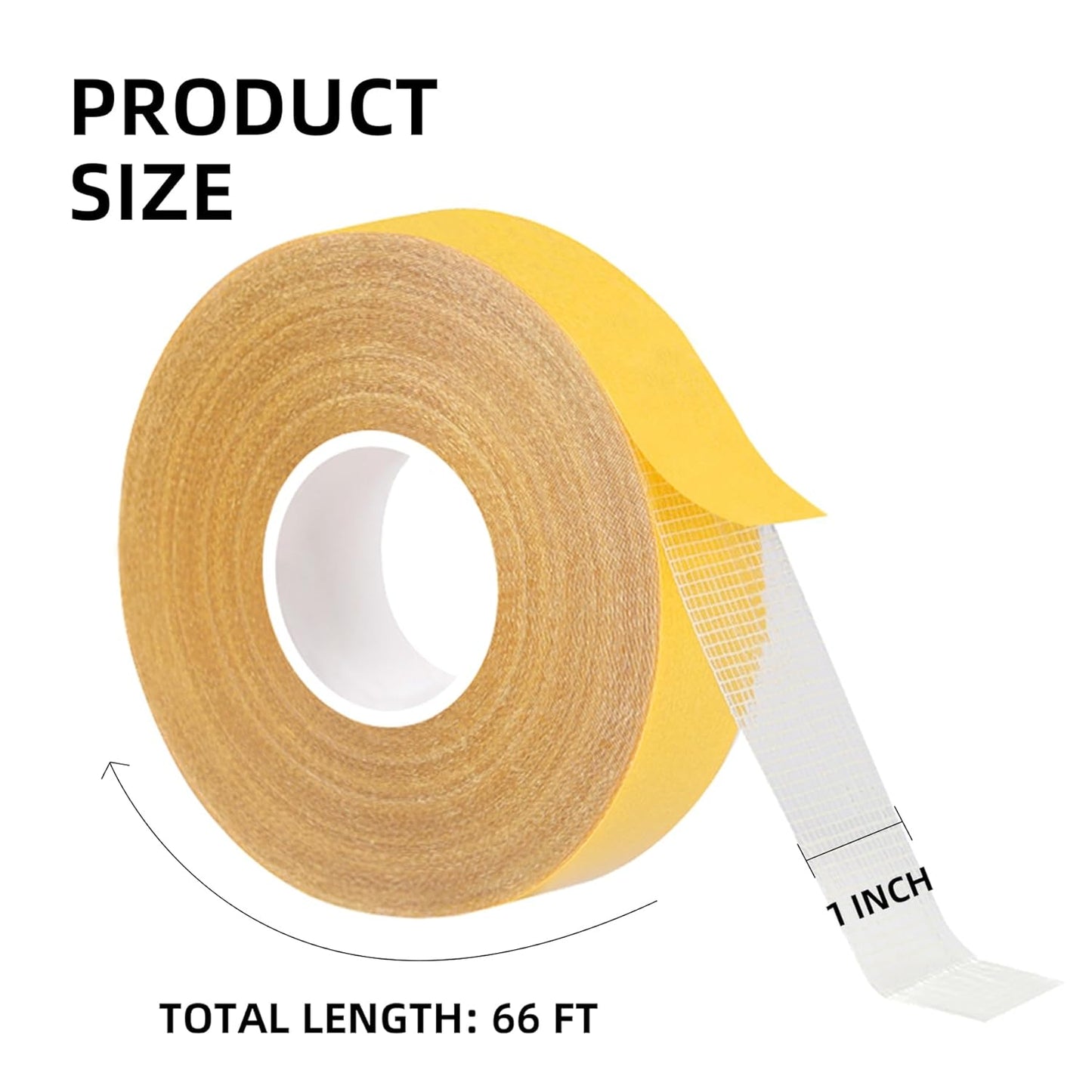 Thin Double Sided Fabric Tape Heavy Duty, 1" x 66 FT,Strong Double Sided Tape for Clothes,Crafts,Walls and Woodworker,No Glue Residue High Stickness Mounting Tape