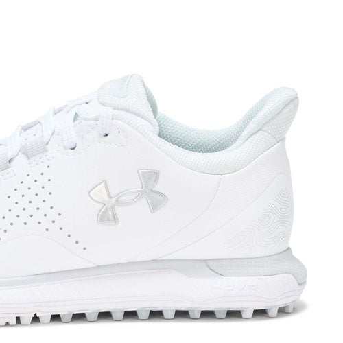Under Armour Women's Drive Fade Spikeless, (100) White/Distant Gray/Metallic Silver, 6, US