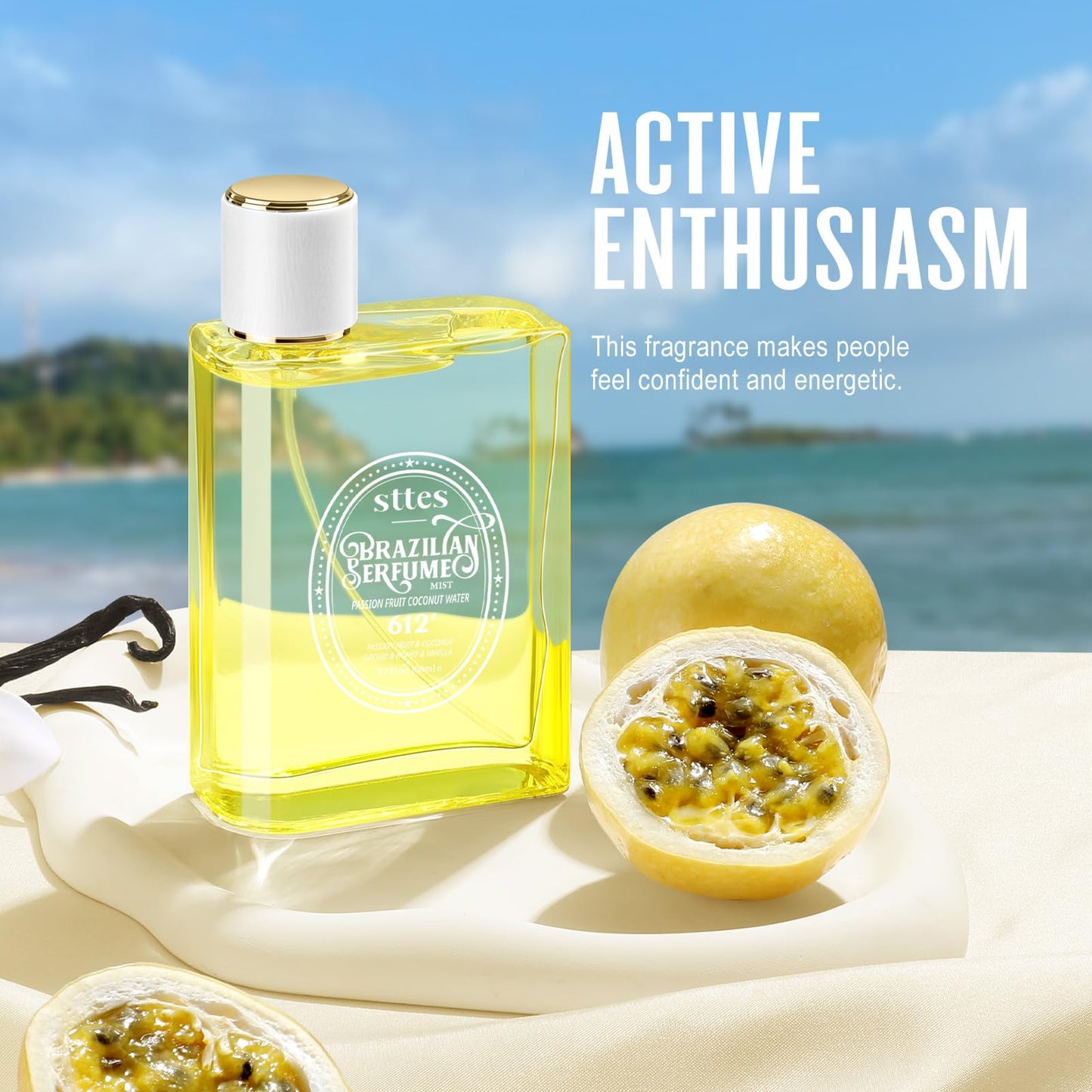 Sttes Perfume 612#（PASSION FRUIT COCONUT WATER） - Eau De Perfume 100ml (3.4fl Oz) Flower Fruit Gourmet tune (PASSION FRUIT +COCONUT +vanilla)