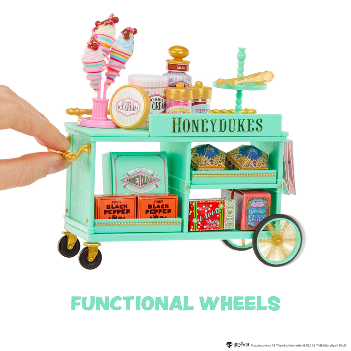 MGA's Miniverse Make It Mini Honeydukes Trolley Harry Potter Mini Collectibles, 50+ Pieces, DIY, Resin Play, Replica Food, NOT Edible, Collectors, 8+